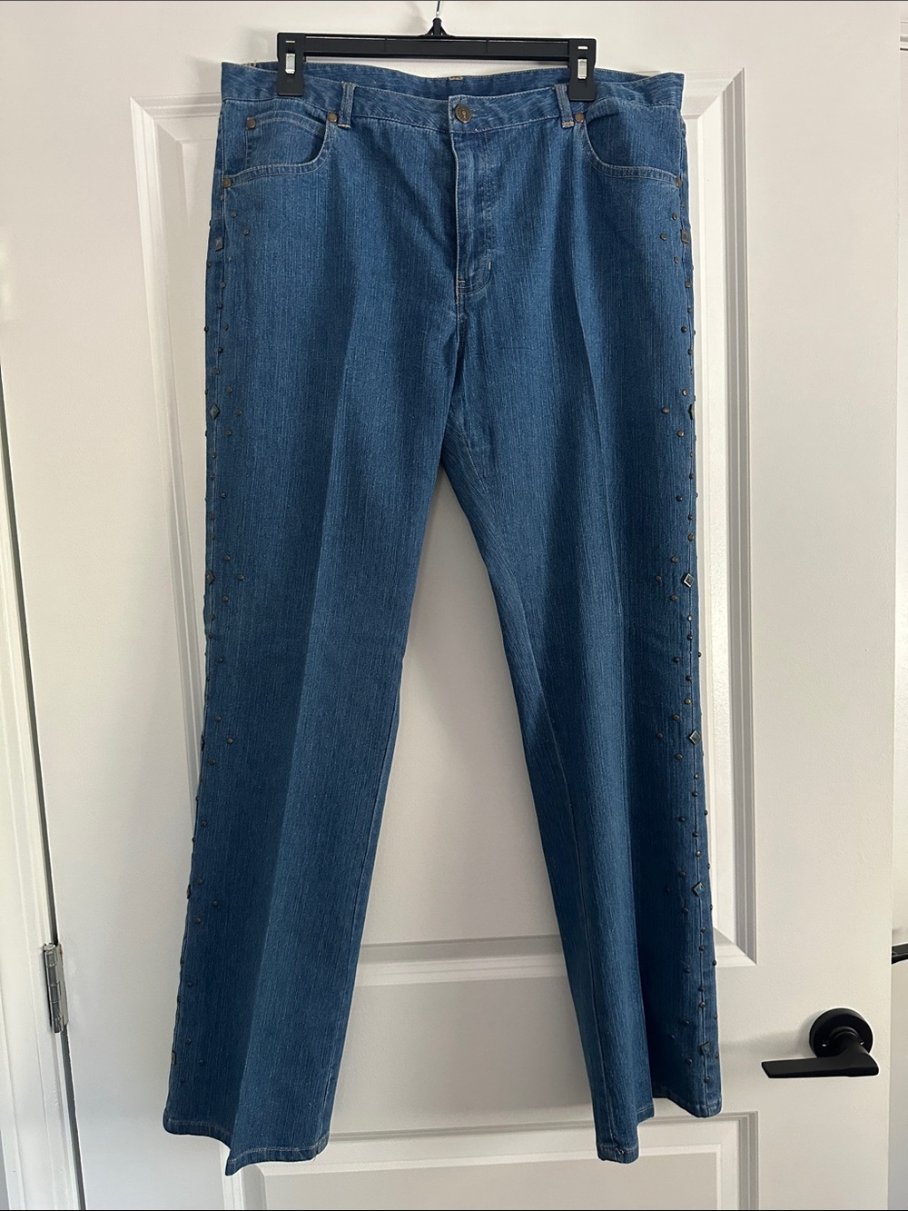 hearts of palm Indigo Flare Jeans with Side Stud Trim